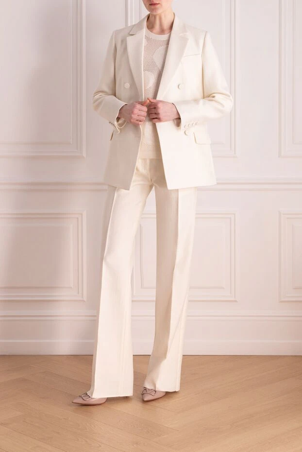 Valentino woman women's white wool and silk suit with trousers buy with prices and photos 176995 - photo 2