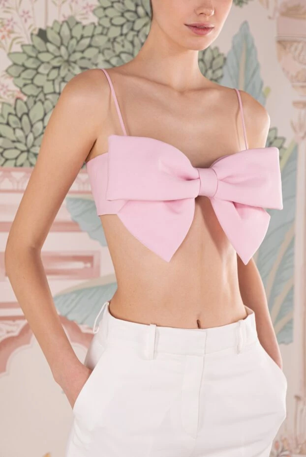 Valentino wool and silk top for women pink 177018 - photo 2