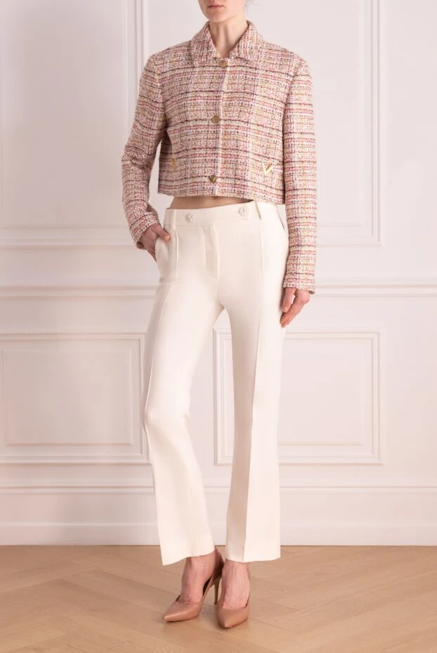 Valentino woman women's beige wool and silk trousers 177025 - photo 2