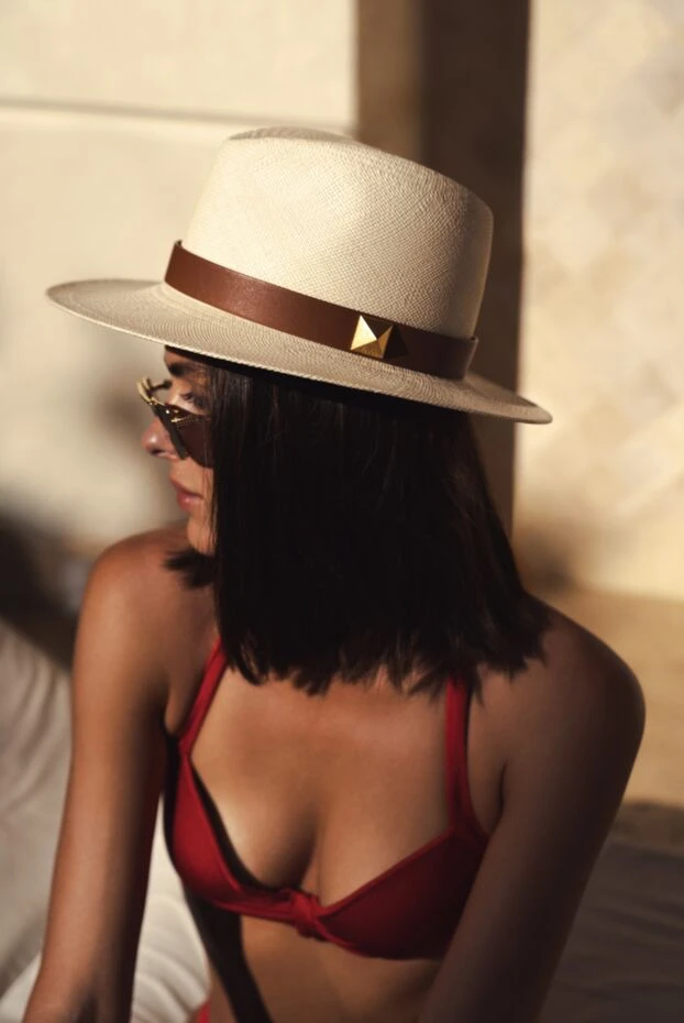 Valentino капелюх жіночий із соломки жовтий 177029 - фото 2