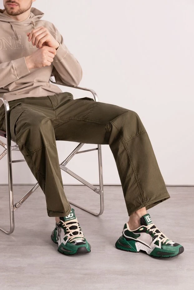 Dolce & Gabbana мужские кроссовки из кожи и нейлона мужские зеленые купить с ценами и фото 177089 - фото 2