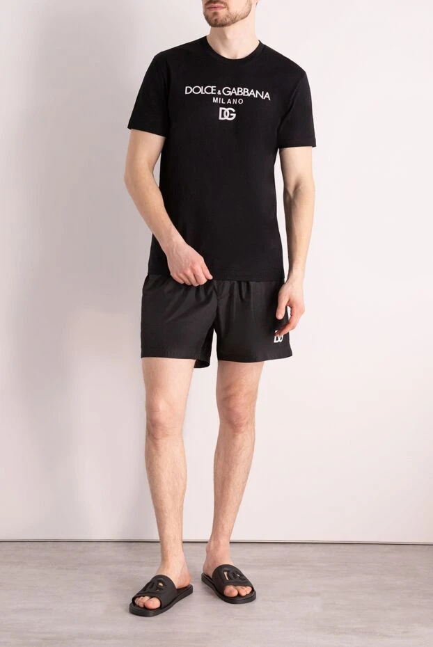 Dolce & Gabbana чоловічі шорти пляжні з поліестеру чоловічі чорні купити фото з цінами 177096 - фото 2