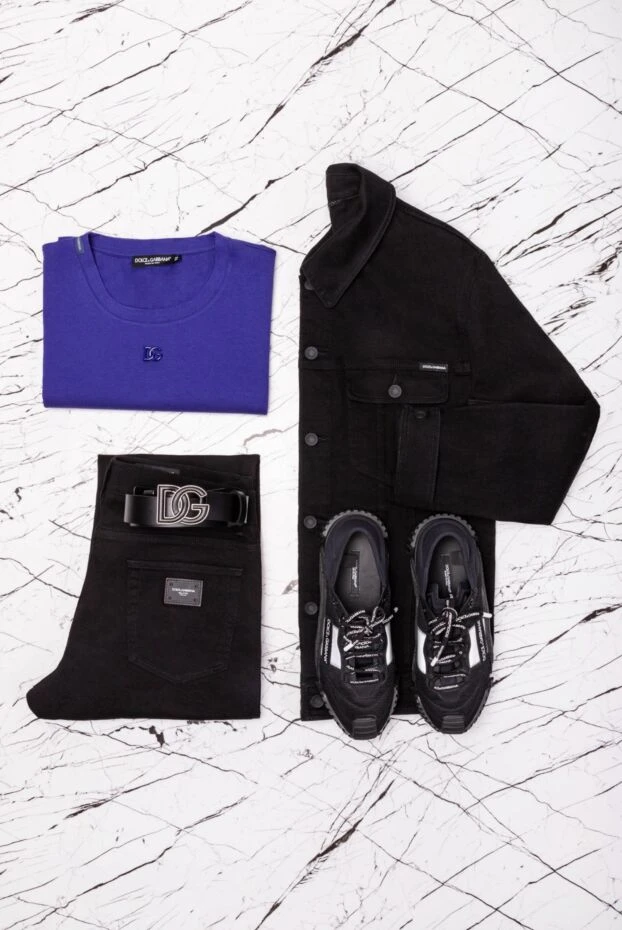 Dolce & Gabbana men's black denim jacket made of cotton and elastane 177110 - photo 2