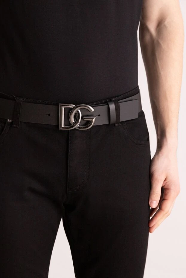 Dolce & Gabbana man men's black genuine leather belt 177116 - photo 2