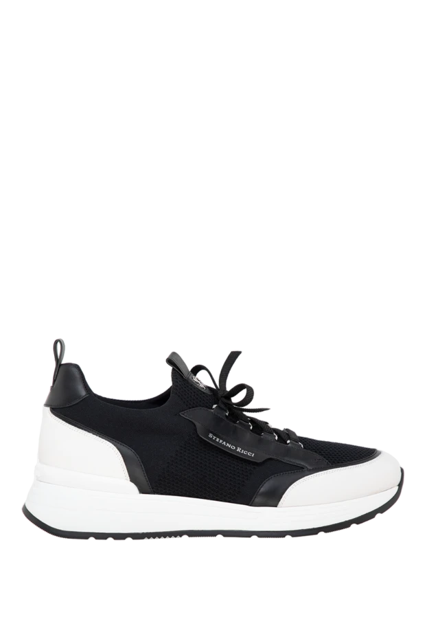 Stefano Ricci кроссовки из полиэстера и натуральной кожи черные мужские 177122 - фото 1
