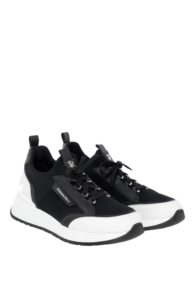Stefano Ricci кроссовки из полиэстера и натуральной кожи черные мужские 177122 - фото 3