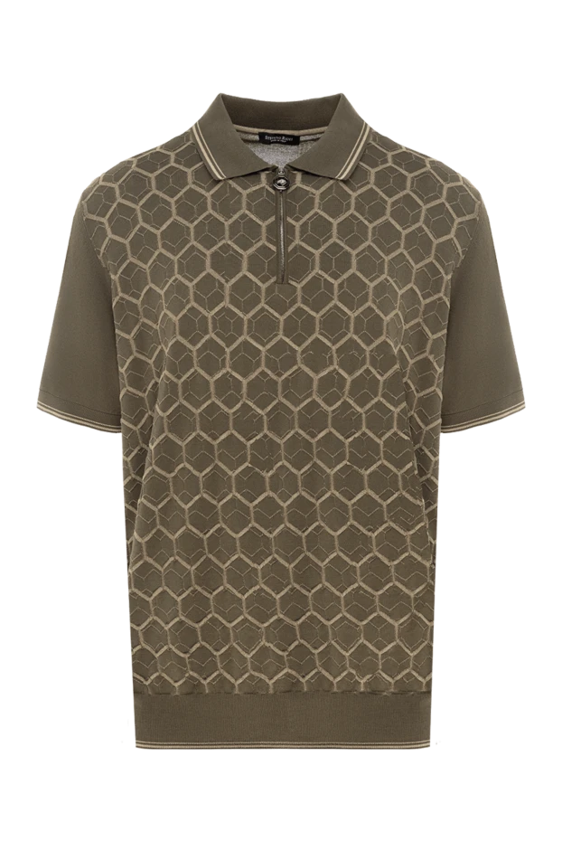 Stefano Ricci поло из шелка и хлопка мужское зеленое 177127 - фото 1