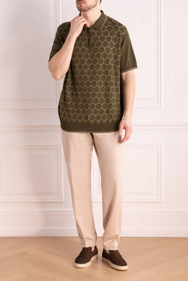 Stefano Ricci поло из шелка и хлопка мужское зеленое 177127 - фото 2