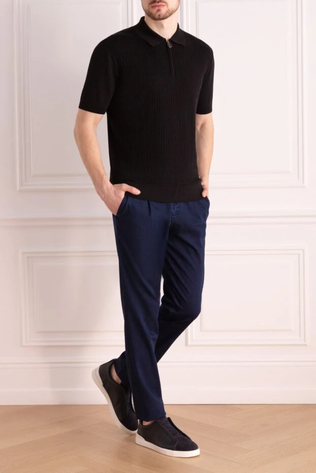 Stefano Ricci поло из шелка и хлопка мужское черное 177131 - фото 2