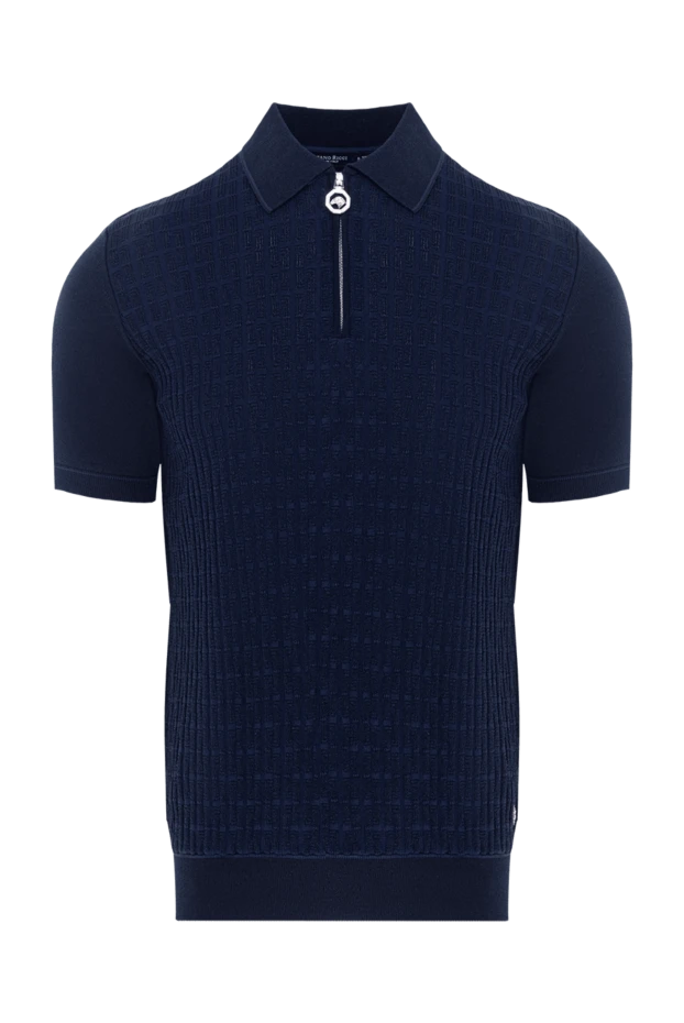 Stefano Ricci поло из шелка и хлопка мужское синий 177132 - фото 1