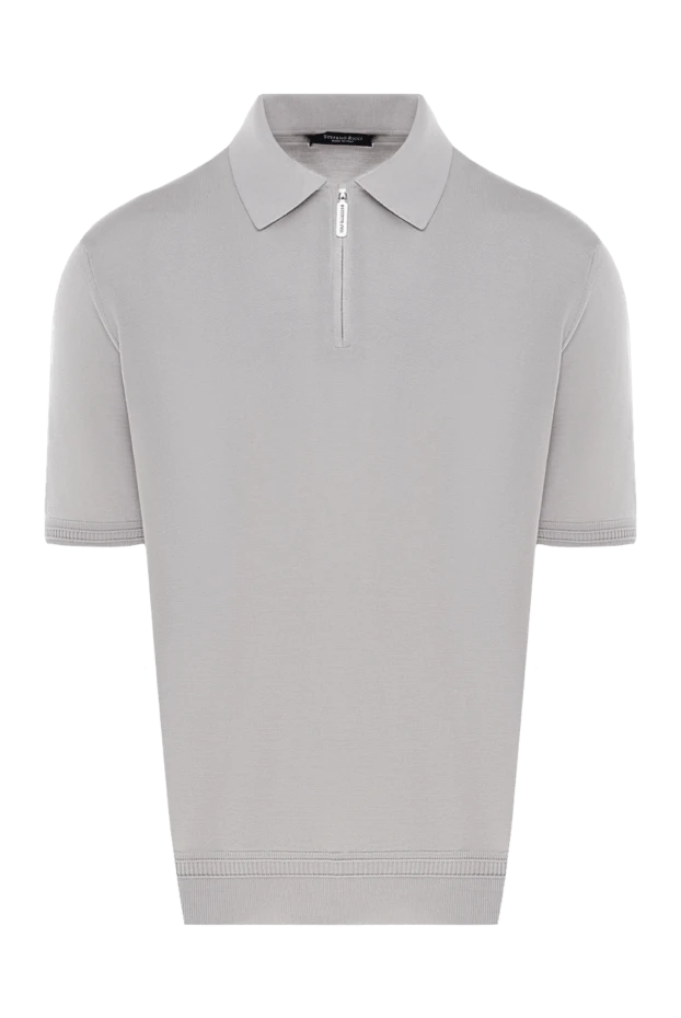 Stefano Ricci поло из шелка мужское серое 177134 - фото 1