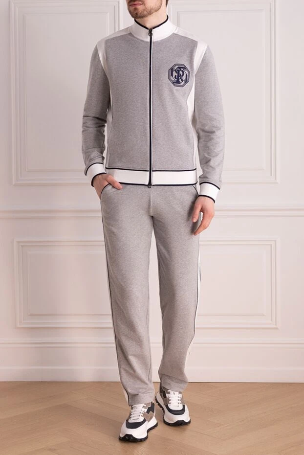 Stefano Ricci костюм прогулянковий з бавовни та еластану сірий 177142 - фото 2