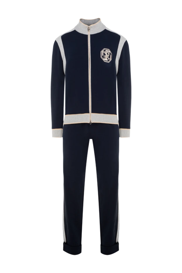 Костюм прогулянковий з бавовни та еластану синій - фото 1