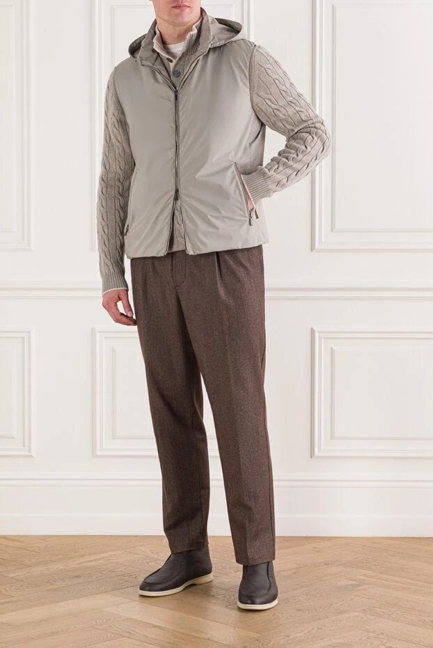 Moorer men's grey vest with zip hood 177149 - photo 2