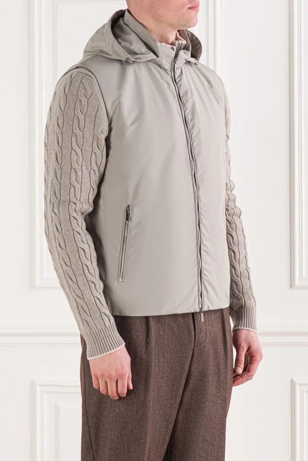 Moorer men's grey vest with zip hood 177149 - photo 3