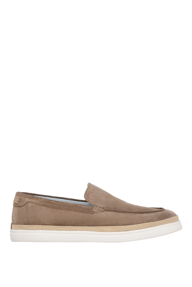 Men's beige nubuck moccasins.