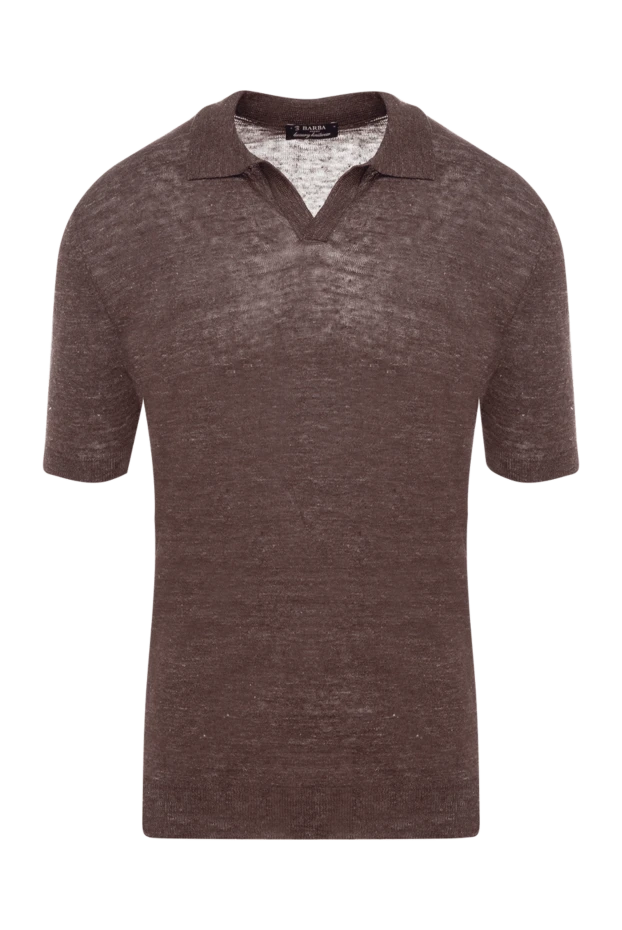 Barba Napoli man men's brown linen polo 177195 - photo 1