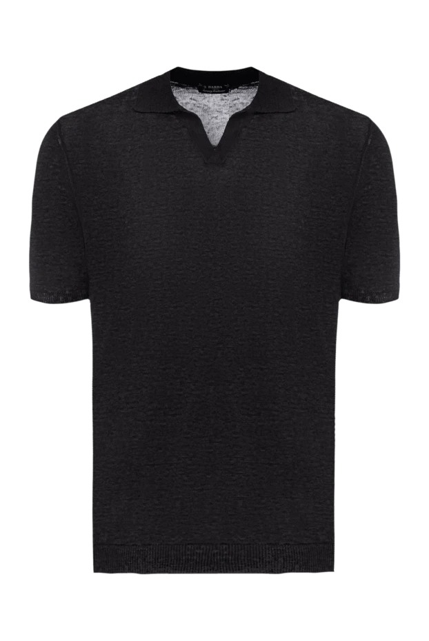 Barba Napoli man men's black linen polo 177196 - photo 1