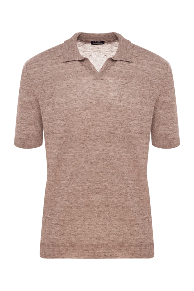 Barba Napoli man men's brown linen polo 177197 - photo 1