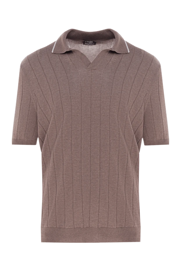 Barba Napoli man men's brown silk polo 177199 - photo 1