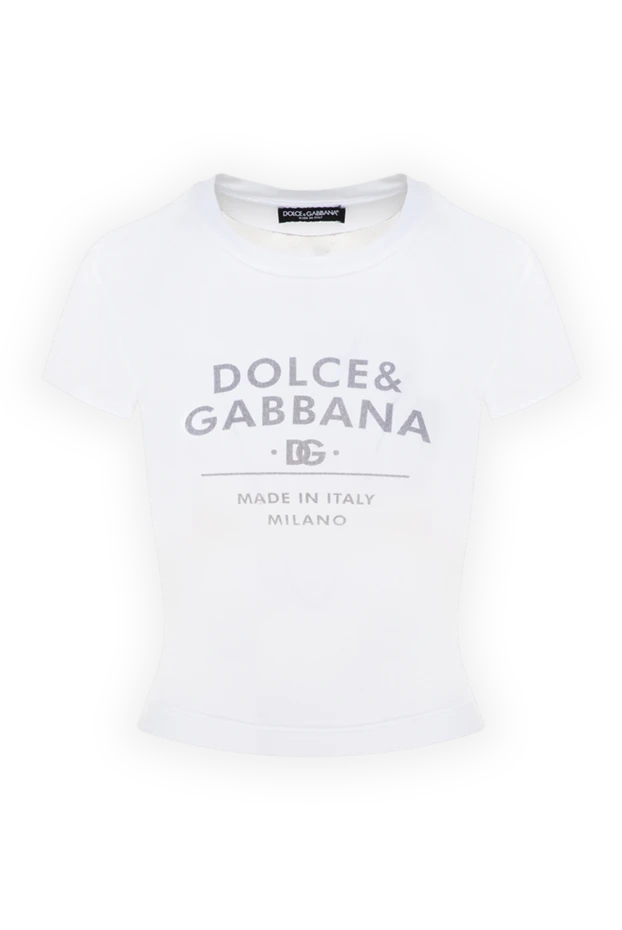 Dolce & Gabbana женские футболка из хлопка и эластана женская белая купить с ценами и фото 177221 - фото 1