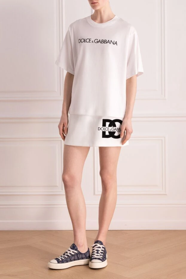 Dolce & Gabbana женские футболка из хлопка женская белая купить с ценами и фото 177222 - фото 2