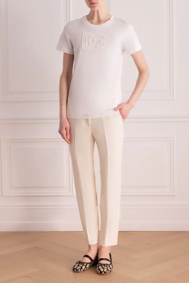 Dolce & Gabbana жіночі women's white cotton t-shirt купити фото з цінами 177223 - фото 2