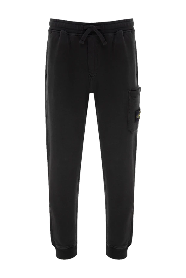 Stone Island man men's black cotton trousers 177260 - photo 1