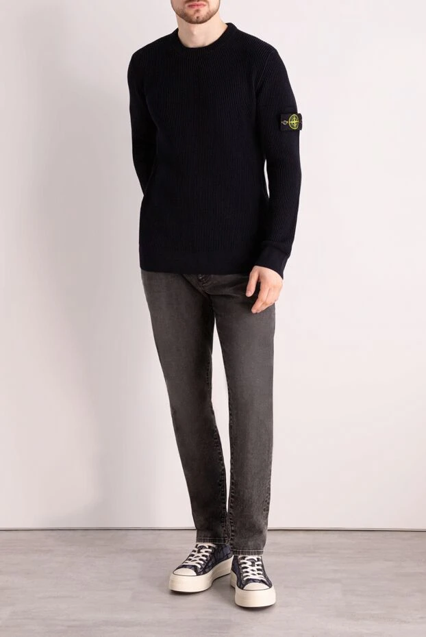 Stone Island man men's blue long sleeve wool jumper buy with prices and photos 177261 - photo 2