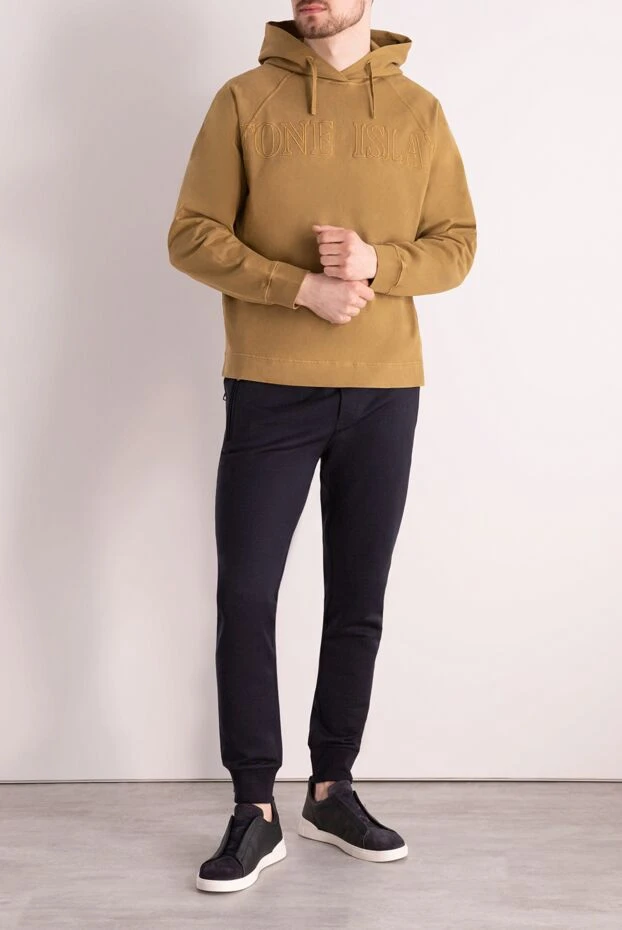 Stone Island cotton hoodie for men yellow 197033 - photo 2