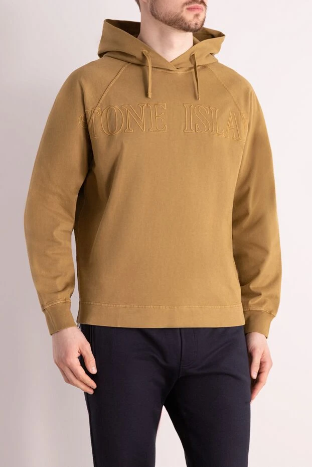 Stone Island cotton hoodie for men yellow 197033 - photo 3