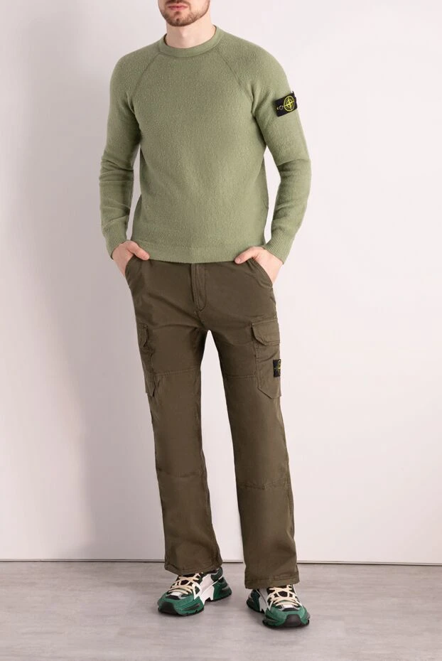 Stone Island man men's long sleeve cotton and polyamide jumper green buy with prices and photos 177268 - photo 2