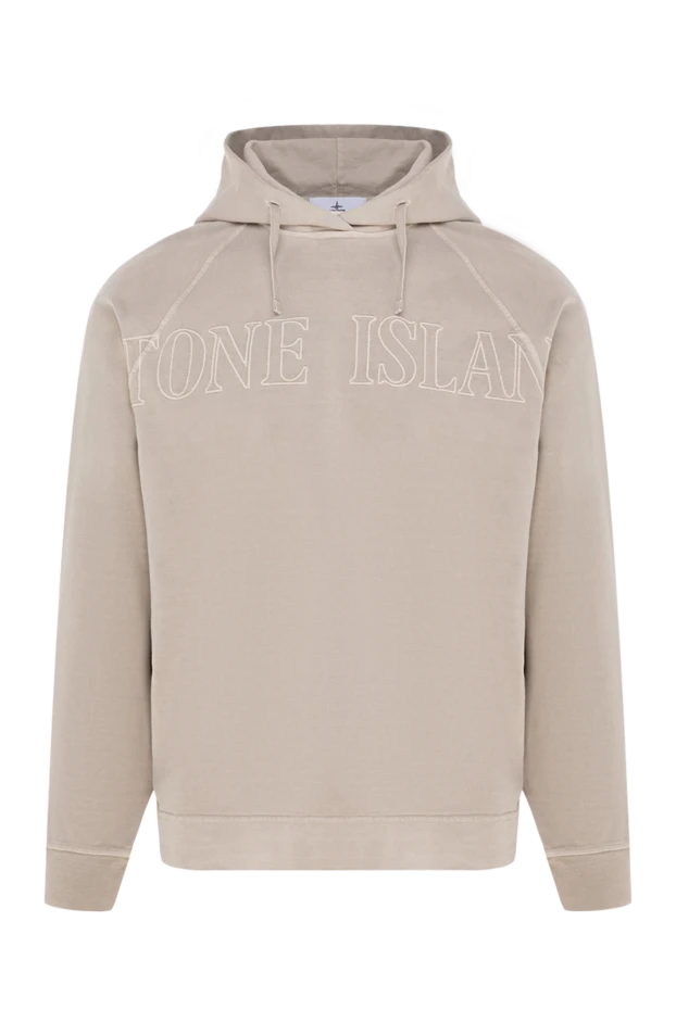 Stone Island мужские худи из хлопка мужское бежевое 177276 - фото 1