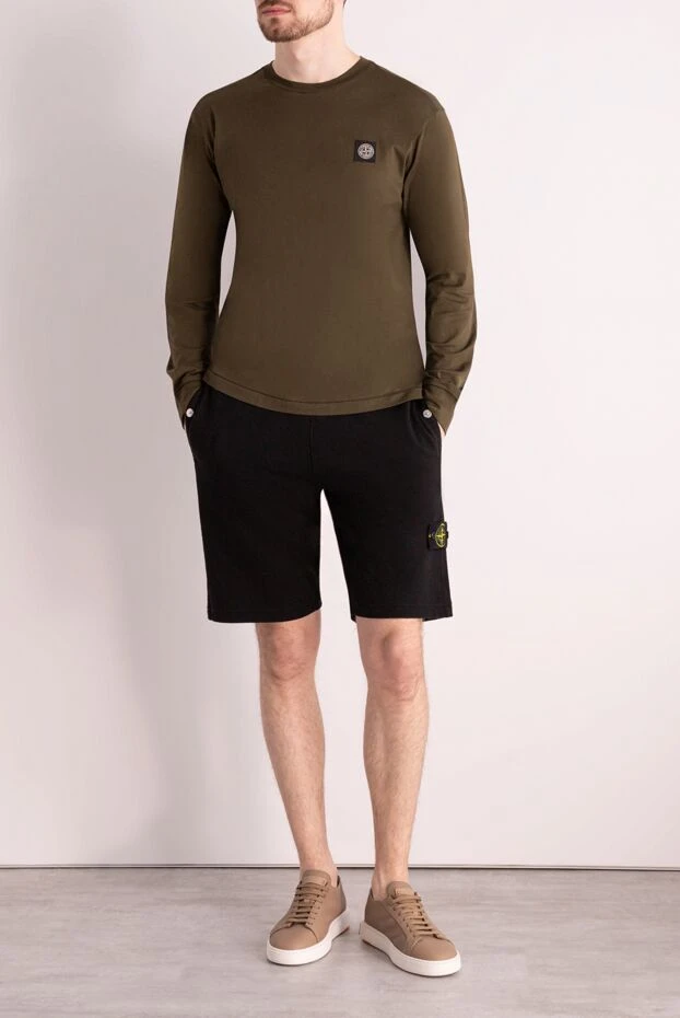 Stone Island man cotton shorts for men, black buy with prices and photos 177282 - photo 2