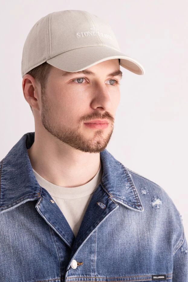 Stone Island man cotton cap for men, beige 177283 - photo 2