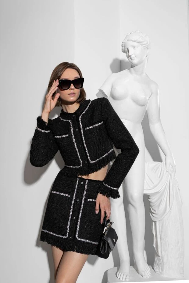 Костюм с юбкой женский черный с юбкой - фото 2