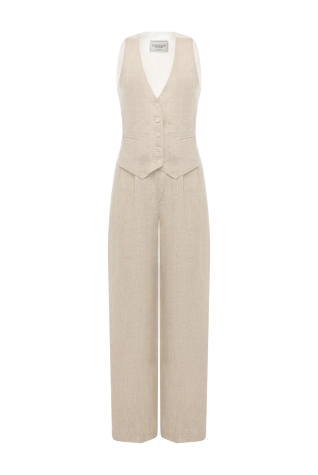 Forte dei Marmi Couture женские костюм с брюками из льна женский бежевый купить с ценами и фото 177296 - фото 1