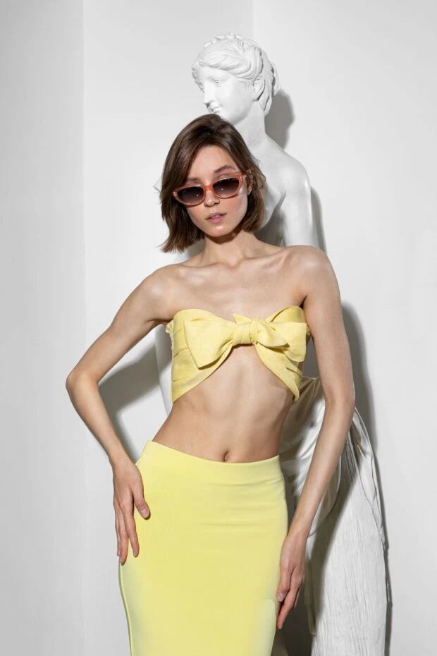 Forte dei Marmi Couture топ из льна женский желтый 177298 - фото 2