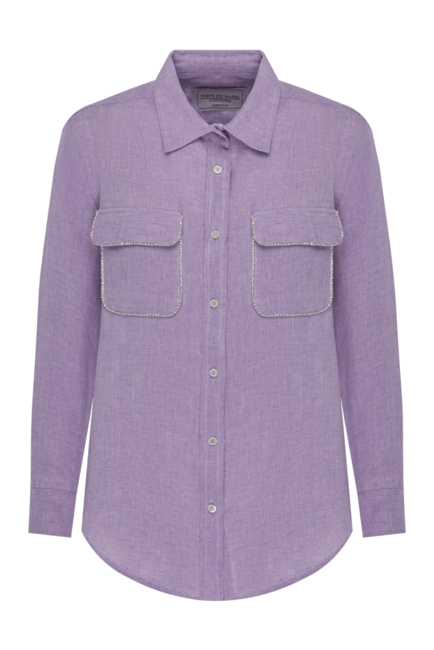 Forte dei Marmi Couture жіночі рубашка з льону жіноча фіолетова купити фото з цінами 177299 - фото 1