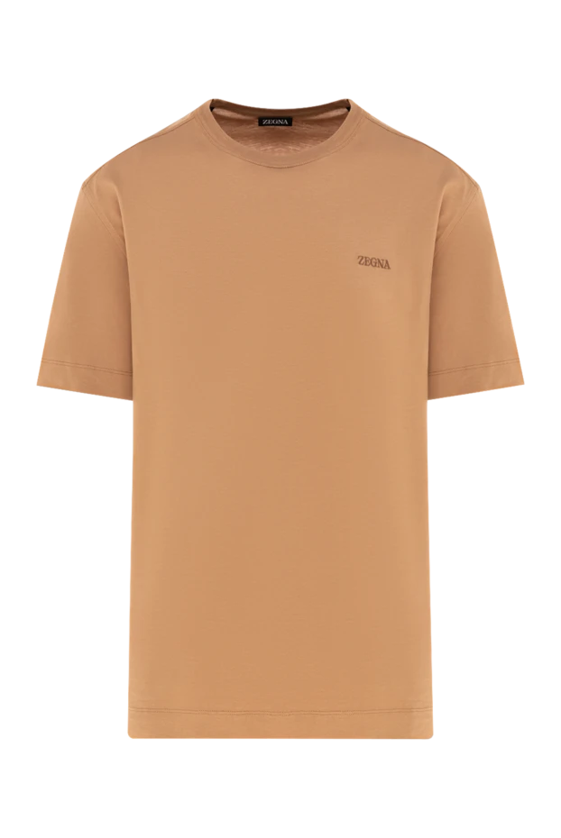 Ermenegildo Zegna мужские футболка из хлопка мужская коричневая купить с ценами и фото 177337 - фото 1