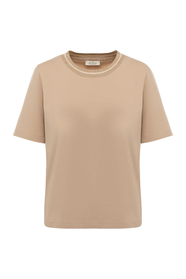 Panicale woman women's beige cotton and elastane t-shirt 177349 - photo 1