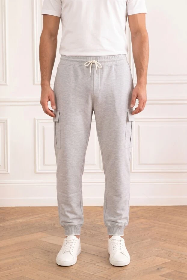 Eleventy men's gray knitted trousers with pockets on the legs 177534 - photo 2