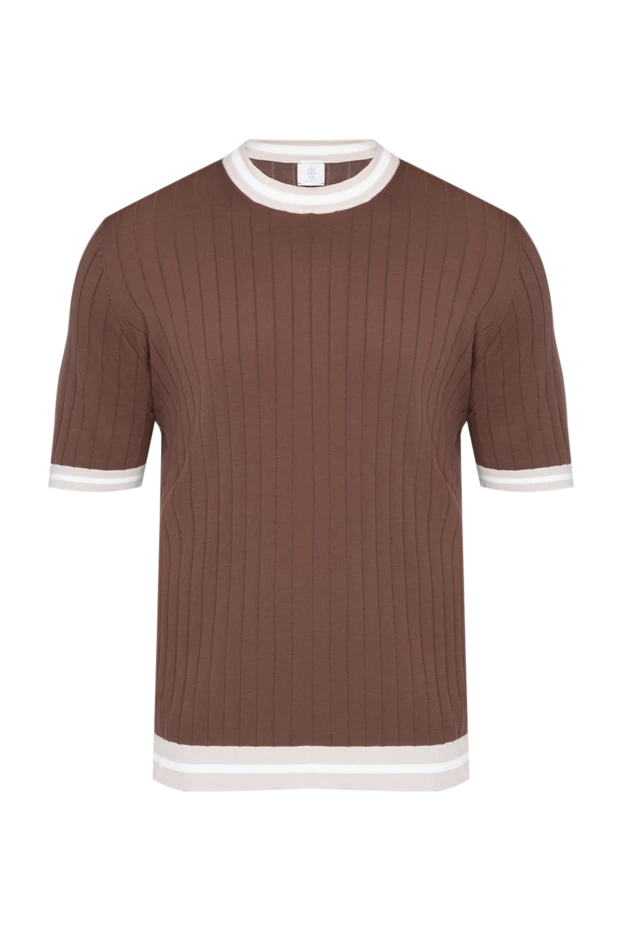 Eleventy cotton short sleeve jumper for men brown 195754 - photo 1