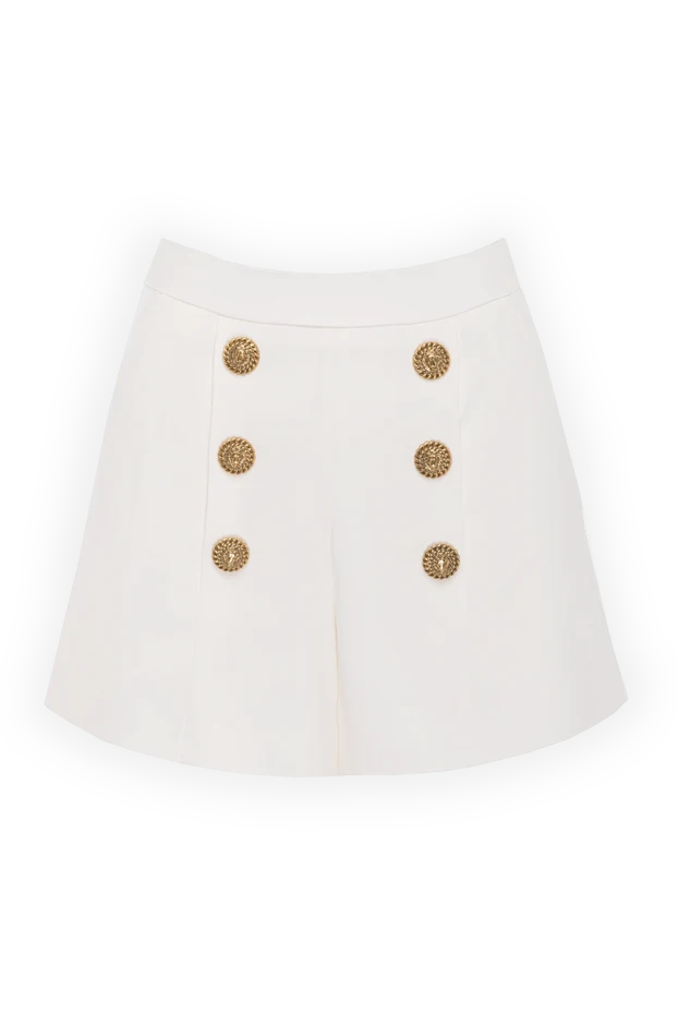 Balmain viscose and elastane shorts for women white 177566 - photo 1