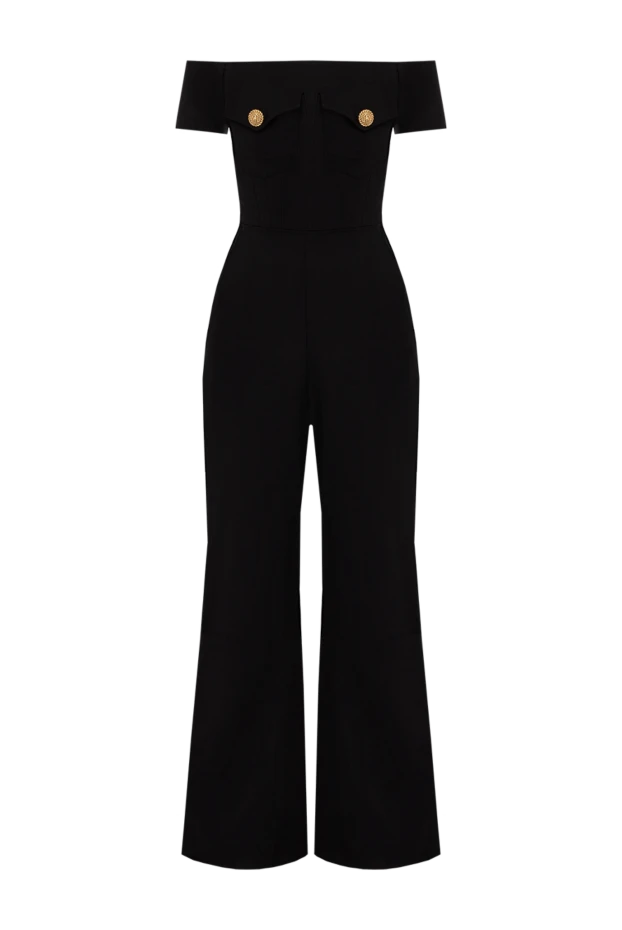 Balmain woman black women's viscose and elastane jumpsuit 177569 - photo 1