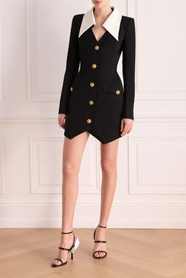 Balmain woman women's black wool dress buy with prices and photos 177570 - photo 2