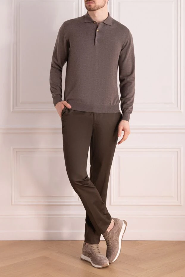 Cesare di Napoli slim-fit cotton trousers with a soft texture 196485 - photo 3