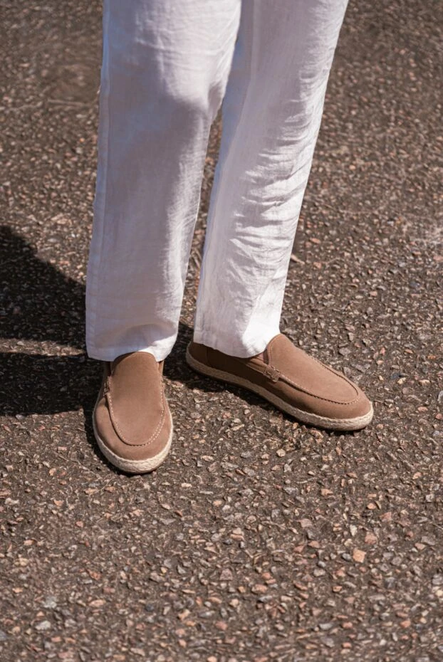Doucal`s nubuck espadrille loafers light beige 177589 - photo 2