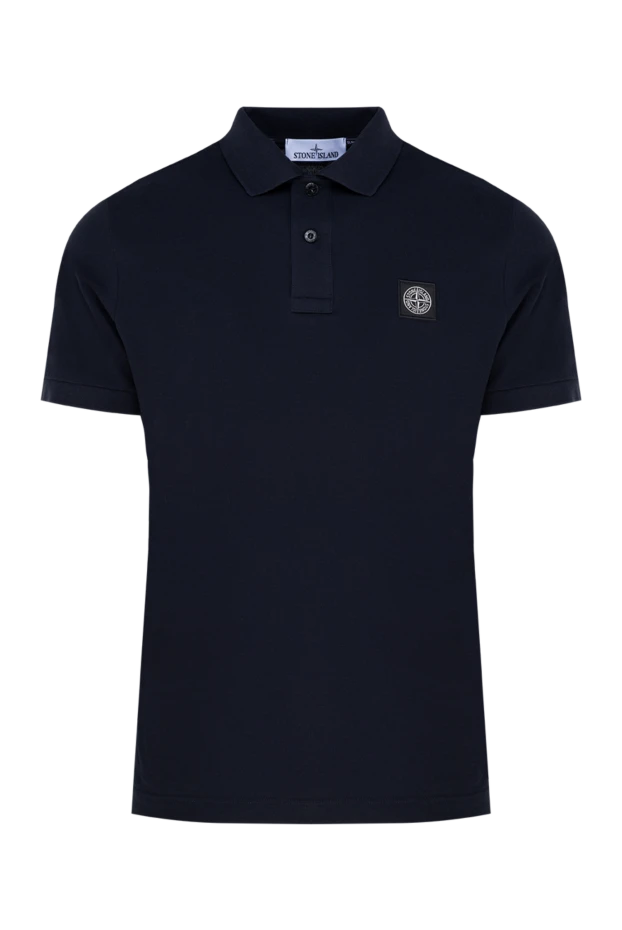 Stone Island classic blue men's cotton polo shirt with logo 196993 - photo 1