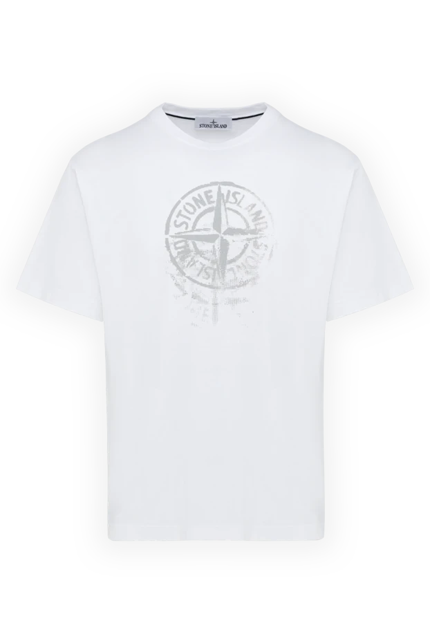 Stone Island men's white cotton t-shirt 177616 - photo 1